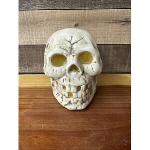 Vintage Dalton Ceramic Skull Candle Holder Tea Light Planter Halloween Decor